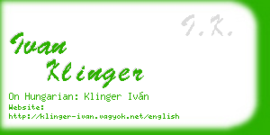 ivan klinger business card